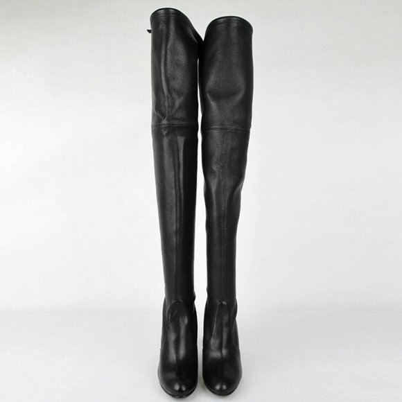Stuart Weitzman Highland Stretch Leather Black Over-the-knee Boot - Picture 5 of 16